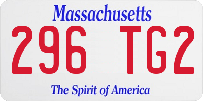 MA license plate 296TG2