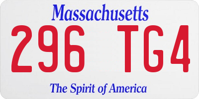 MA license plate 296TG4