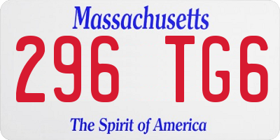 MA license plate 296TG6