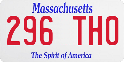 MA license plate 296TH0