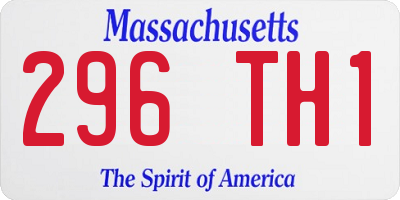 MA license plate 296TH1