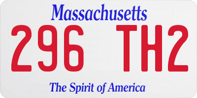 MA license plate 296TH2