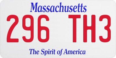 MA license plate 296TH3