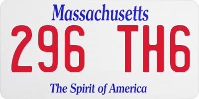 MA license plate 296TH6