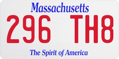 MA license plate 296TH8
