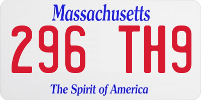 MA license plate 296TH9