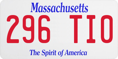 MA license plate 296TI0