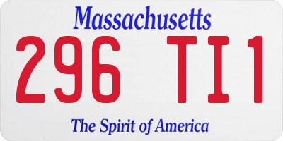 MA license plate 296TI1