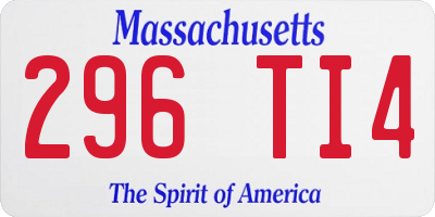 MA license plate 296TI4
