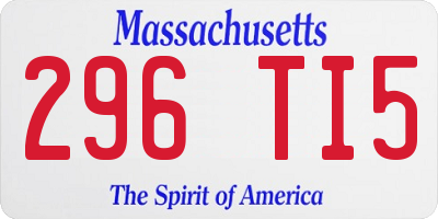 MA license plate 296TI5