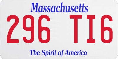 MA license plate 296TI6