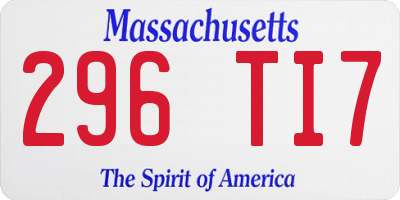 MA license plate 296TI7
