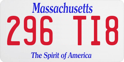 MA license plate 296TI8