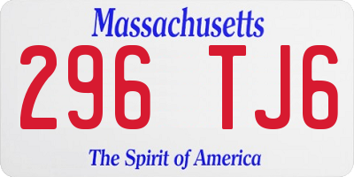 MA license plate 296TJ6