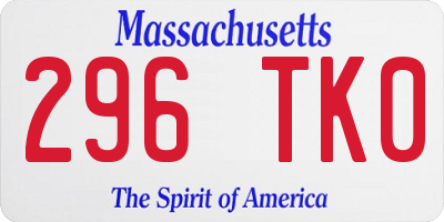 MA license plate 296TK0