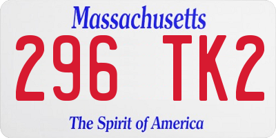 MA license plate 296TK2