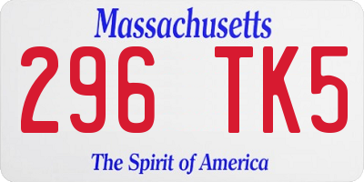 MA license plate 296TK5
