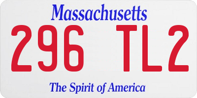 MA license plate 296TL2