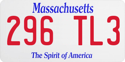 MA license plate 296TL3