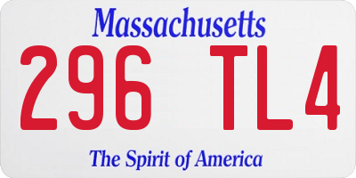 MA license plate 296TL4