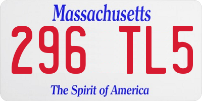 MA license plate 296TL5