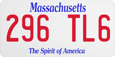 MA license plate 296TL6