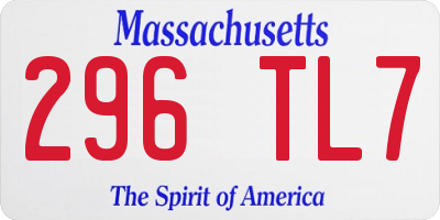MA license plate 296TL7