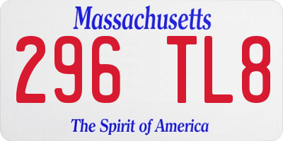 MA license plate 296TL8