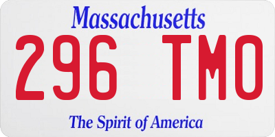 MA license plate 296TM0