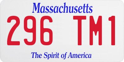MA license plate 296TM1