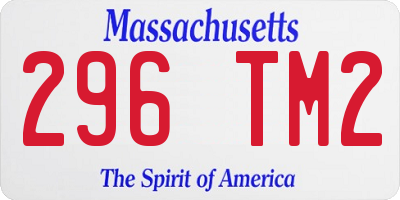 MA license plate 296TM2