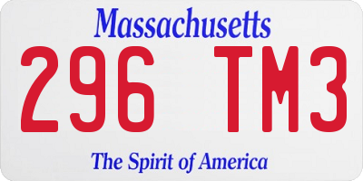 MA license plate 296TM3