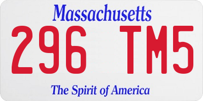 MA license plate 296TM5