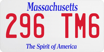 MA license plate 296TM6
