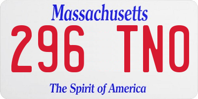 MA license plate 296TN0