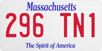 MA license plate 296TN1