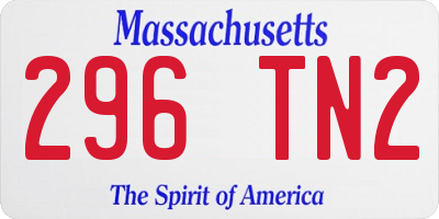 MA license plate 296TN2