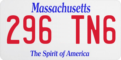 MA license plate 296TN6