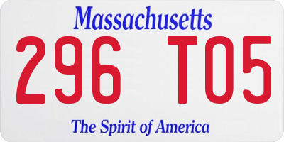 MA license plate 296TO5
