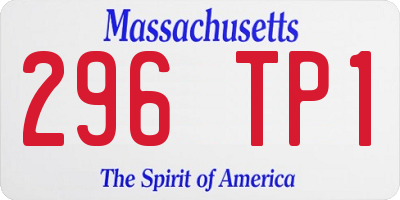 MA license plate 296TP1