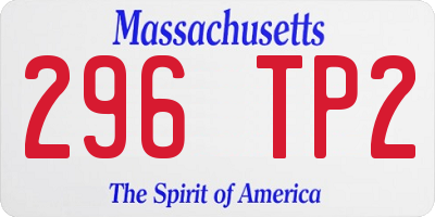 MA license plate 296TP2