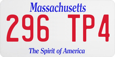 MA license plate 296TP4