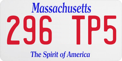MA license plate 296TP5