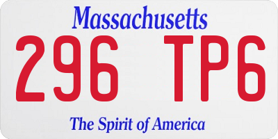 MA license plate 296TP6