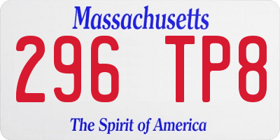 MA license plate 296TP8