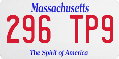 MA license plate 296TP9