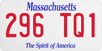 MA license plate 296TQ1