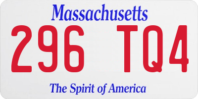 MA license plate 296TQ4
