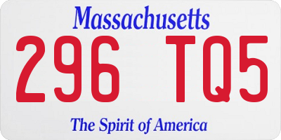 MA license plate 296TQ5