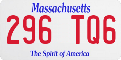 MA license plate 296TQ6